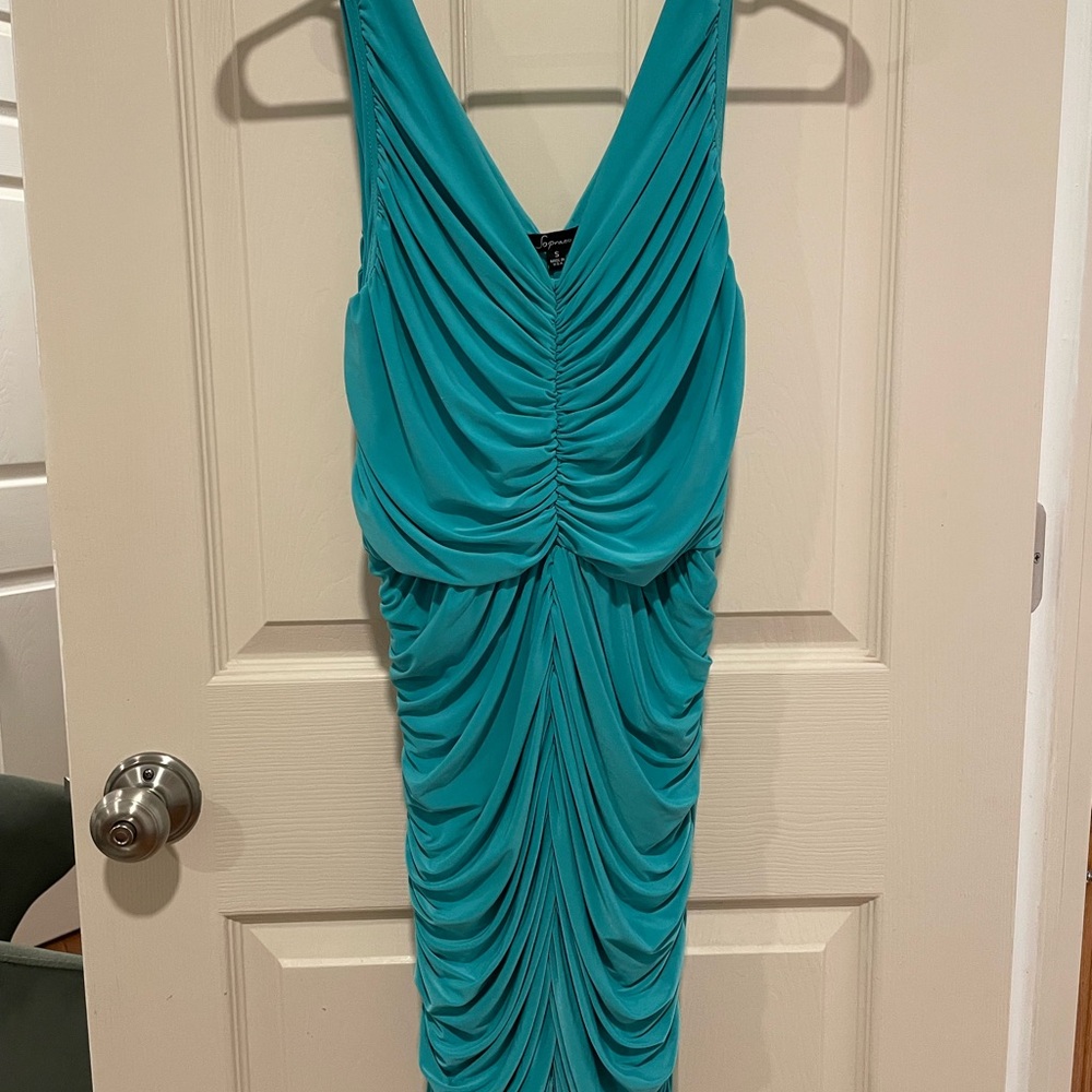 Soprano Teal Backless Dress